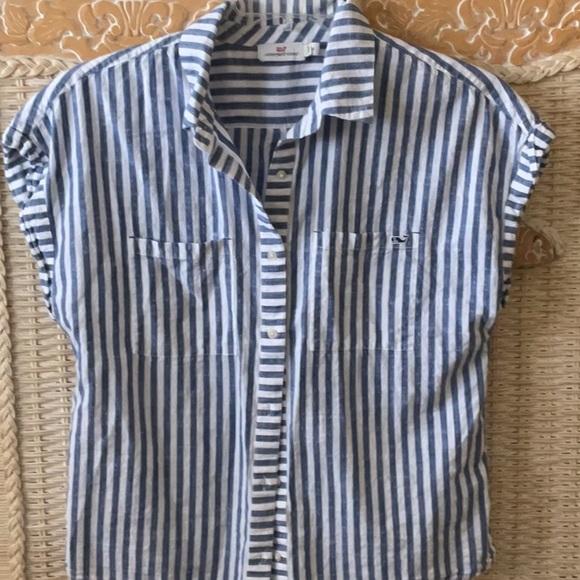 Vineyard Vines Classic Striped Blouse GUC - Picture 6 of 11